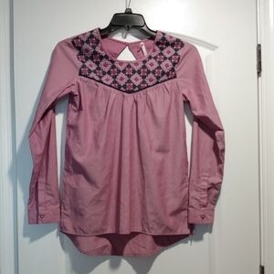 Purple Embroidered Blouse